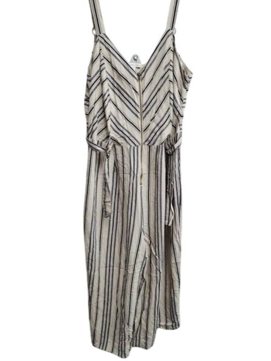 Ophelia Roe Pants - Ophelia Roe Cream & Grey Striped sleeveless v-neck capri Jumper 1X
